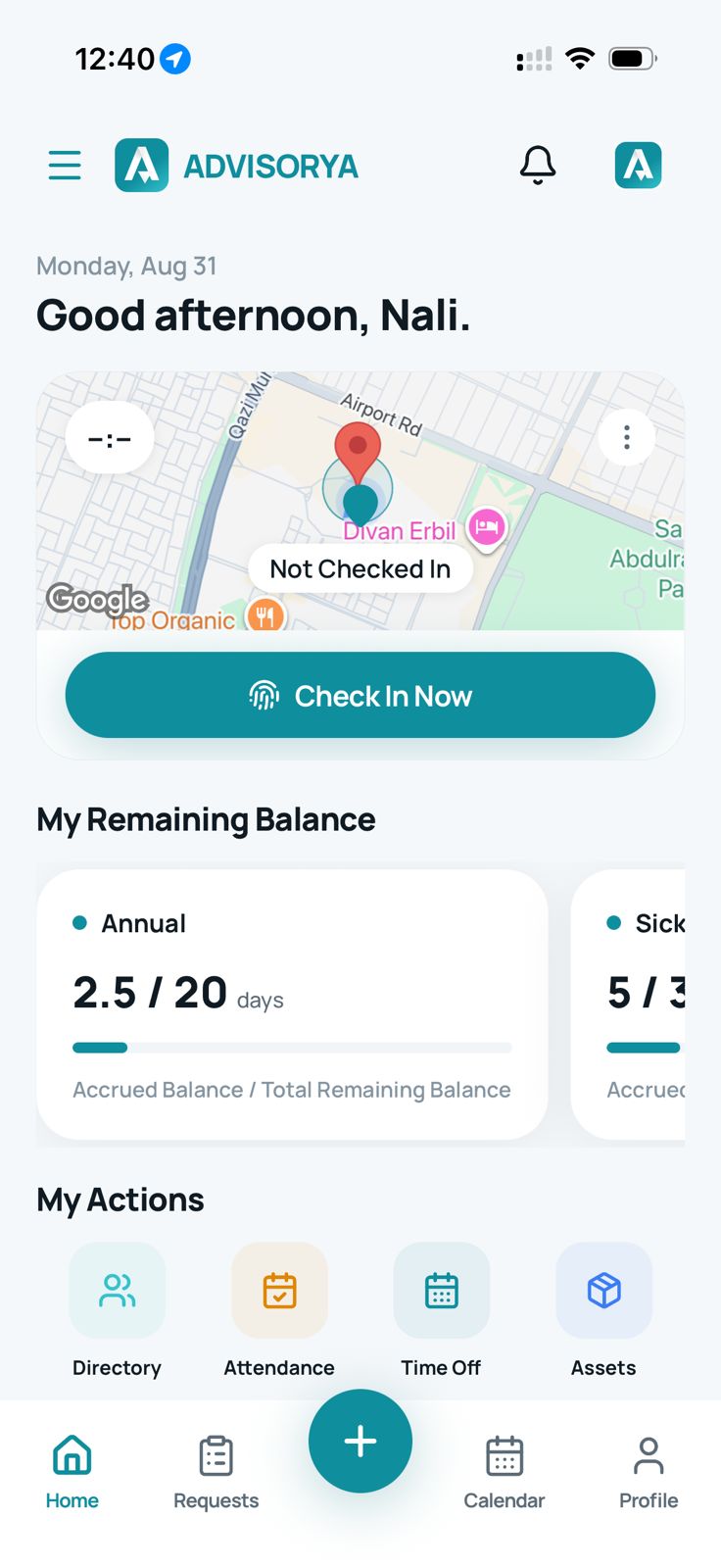 ADVISORYA HRMS mobile ESS app